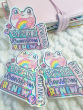 Load image into Gallery viewer, Coconut Book Stack - Holographic Glitter Weatherproof Sticker