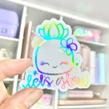 Load image into Gallery viewer, Holographic Pihaaloha “Let’s Glow” Waterproof Sticker