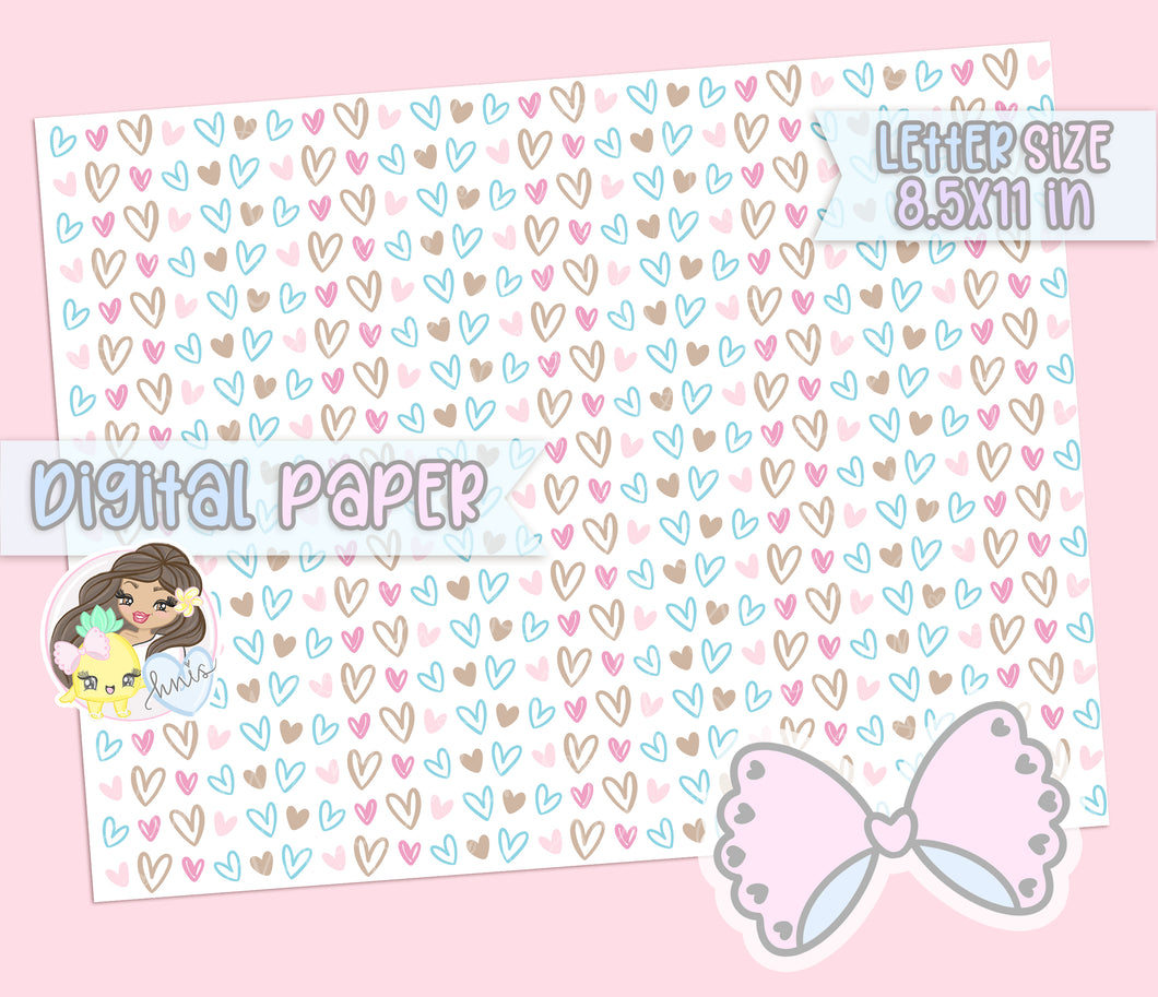 Bearista Collection Hearts Digital Paper