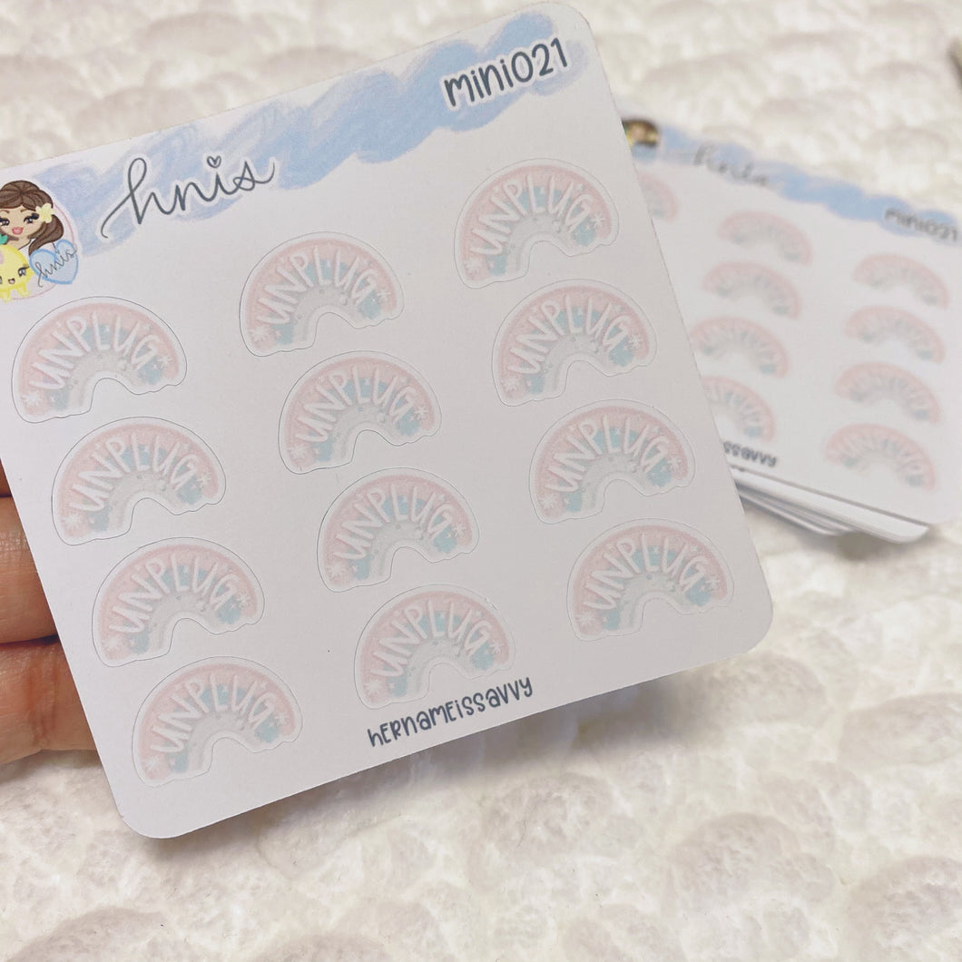 MINI021 - Unplug Rainbow Sticker Sheet