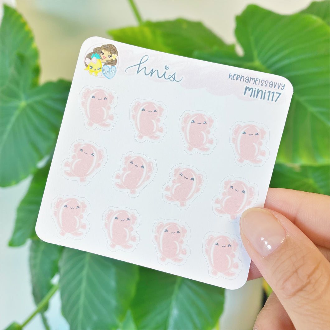 MINI117 - Axolotl Jelly Bean Sticker Sheet