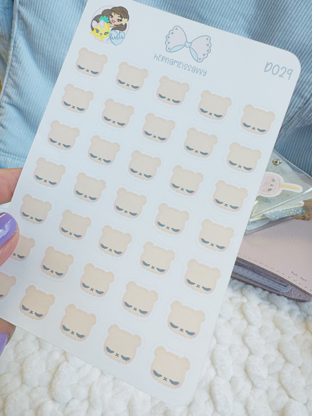 D029 - Brown Bear Faces Sticker Sheet