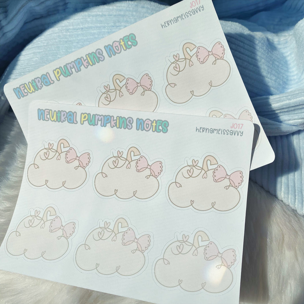 J017 Neutral Pumpkin Notes Sticker Sheet
