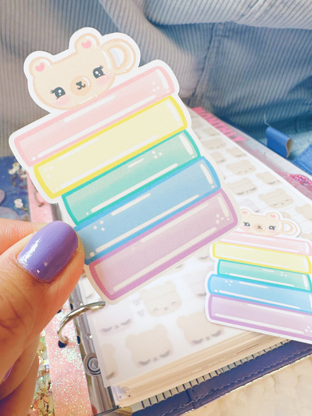 Bear Mug Bookstack Sticker