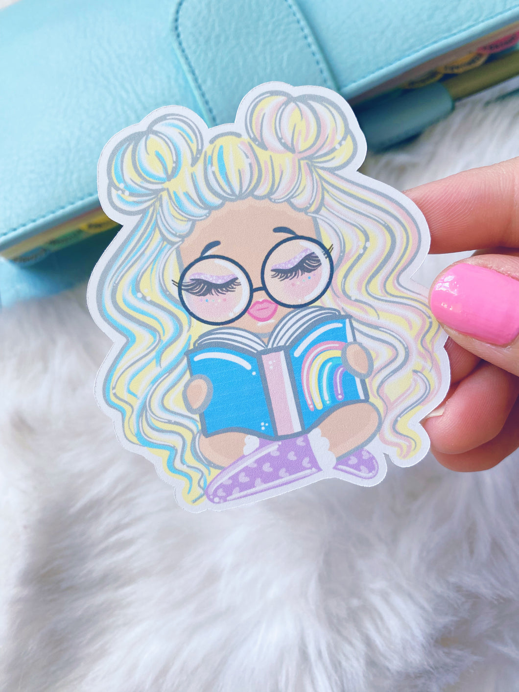 Sunday Reading Chibi Sticker