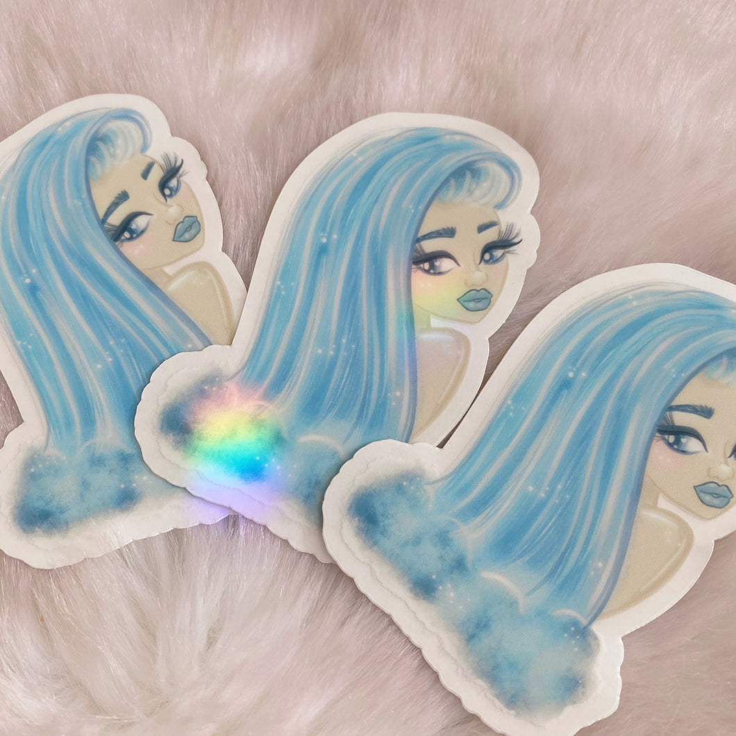 Waterfall Dollie Transparent Vinyl Sticker