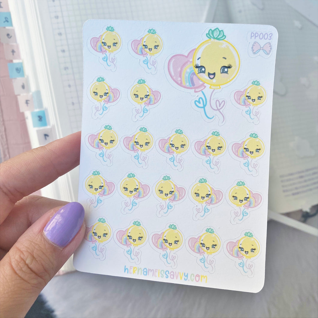 PP003 - Balloon Pihaaloha Pineapple Sticker Sheet