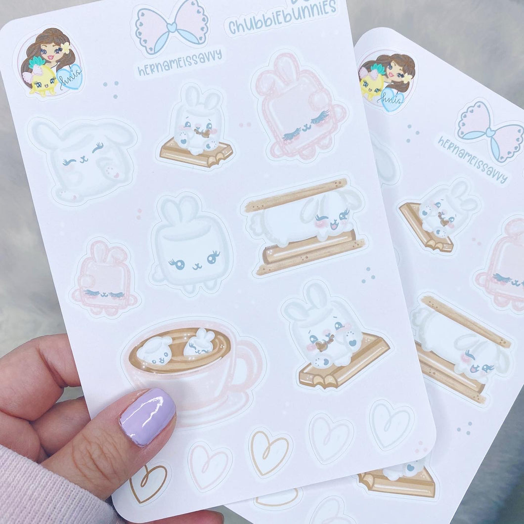 D020 - Chubbie Bunnies Deco Sticker Sheet