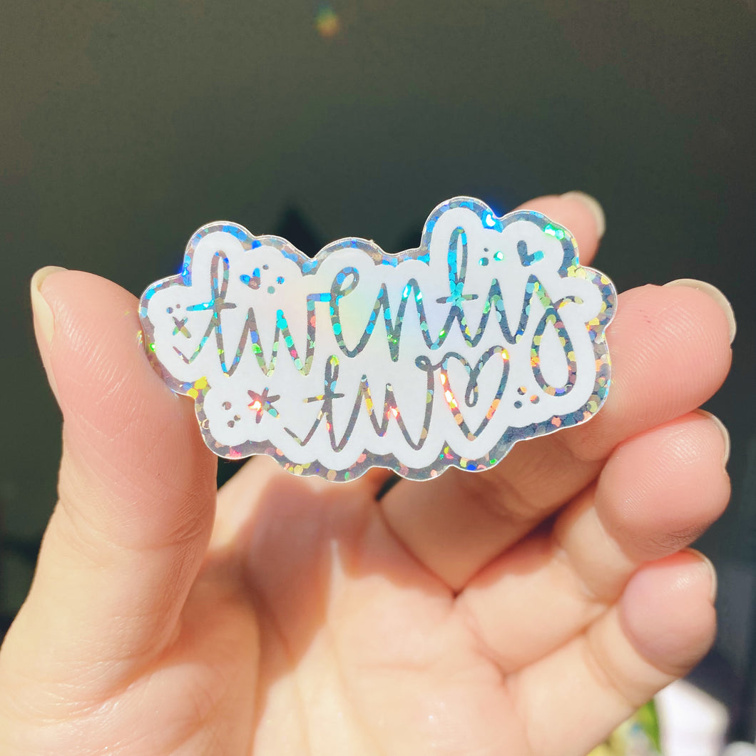 Twenty Two Holo Glitter Waterproof Sticker