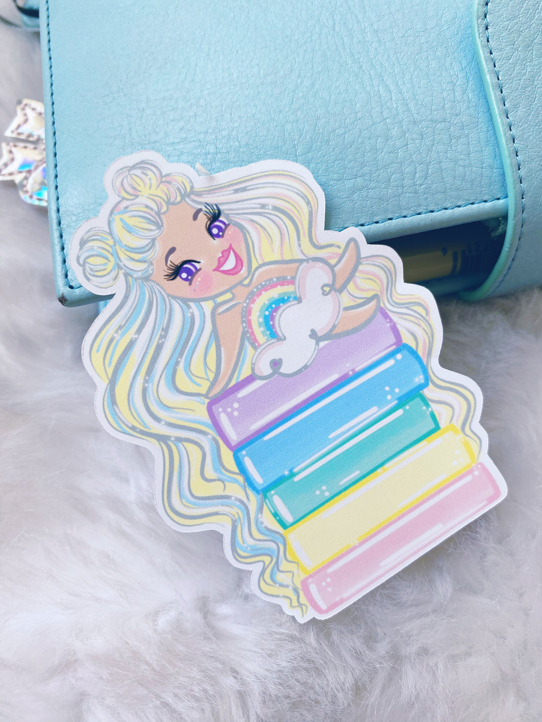 Sunday Book Stack Chibi Sticker