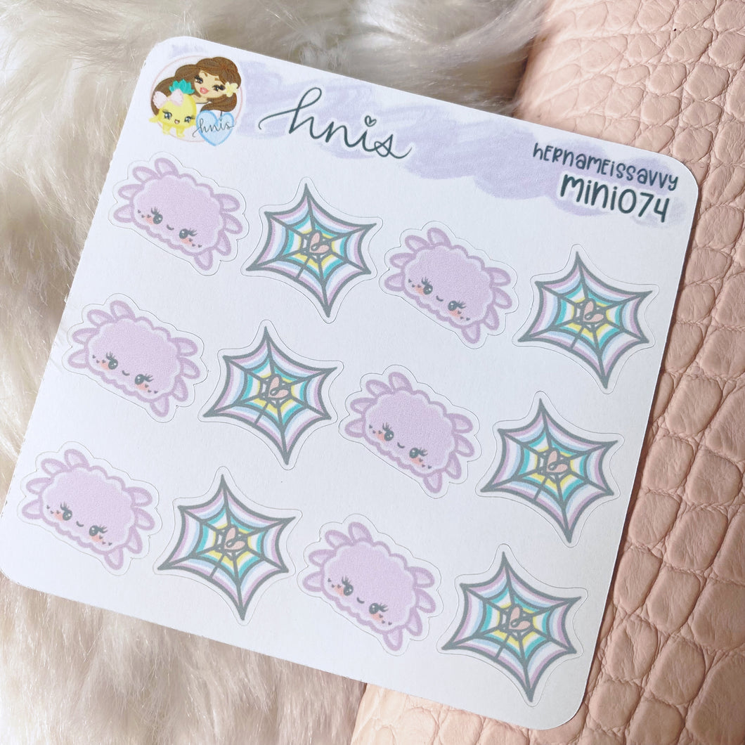 MINI074 - Chubby Spider & Web Sticker Sheet