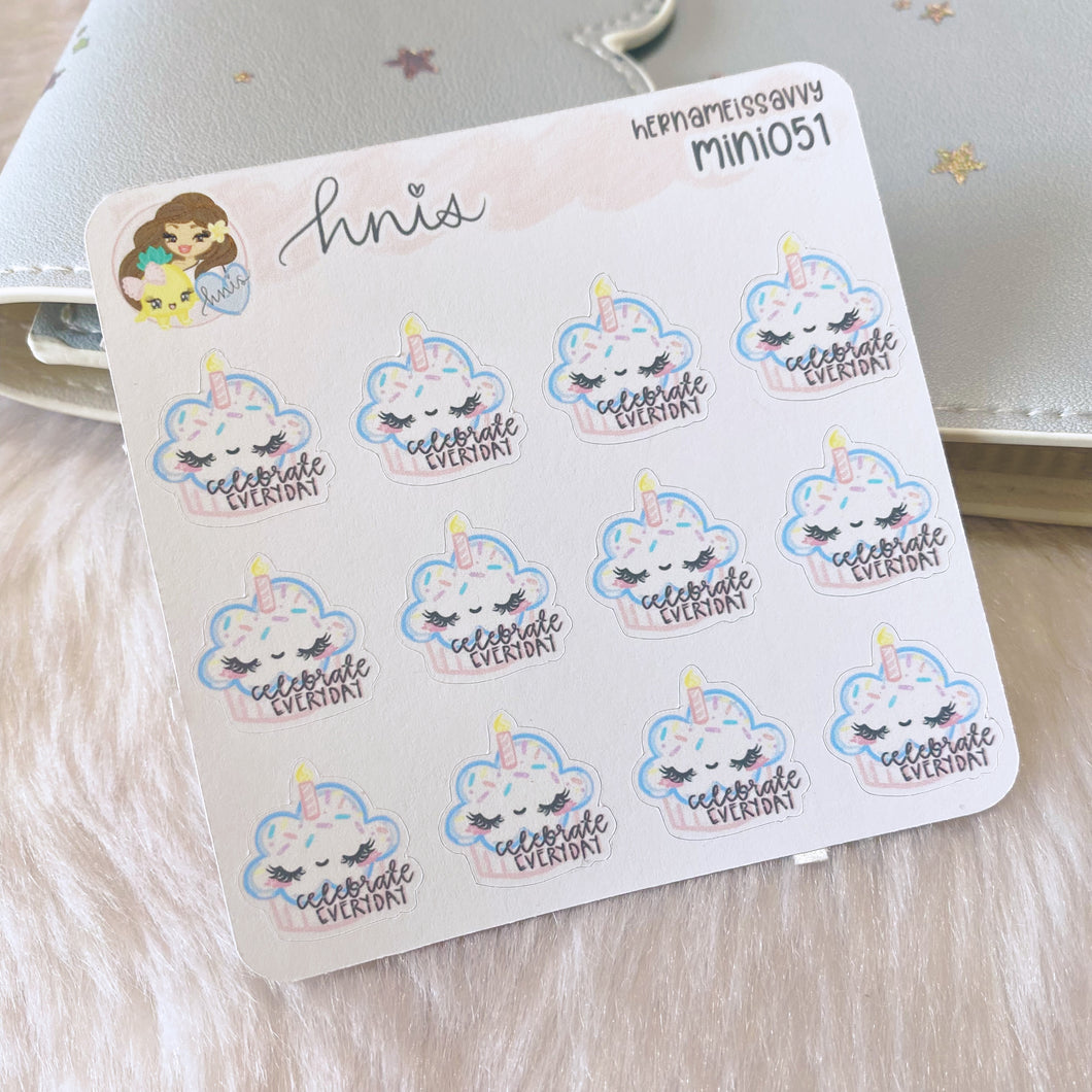 MINI051 - Celebrate Everyday Cupcake Sticker Sheet
