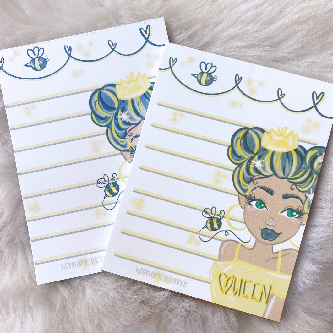 Bee You Queen Memo Pad - 20 Sheets