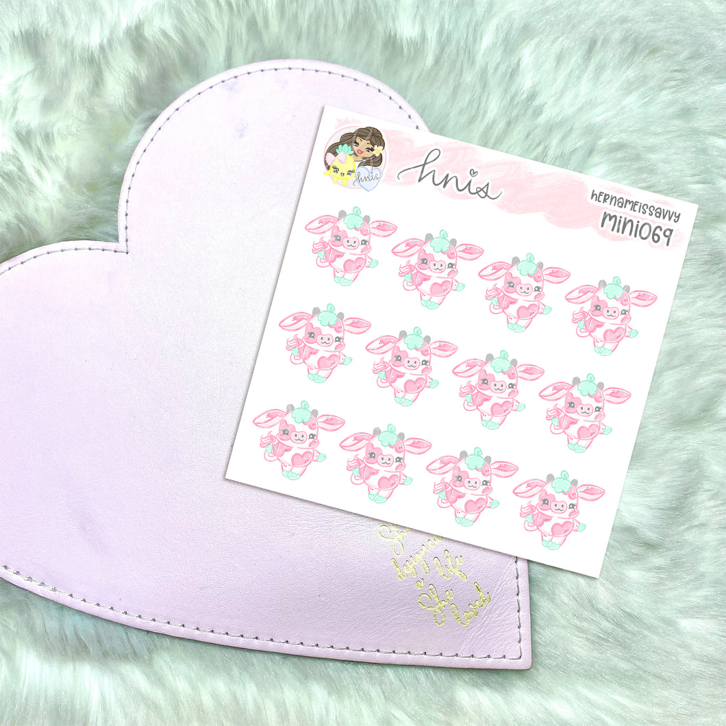 MINI069 - Berry Moo Cow Sticker Sheet